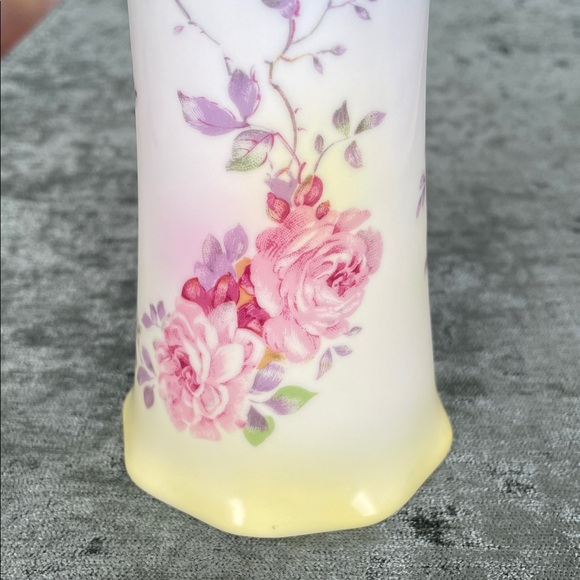 Porcelain Floral Hat Pin holder with Gold Trim - Picture 4 of 5